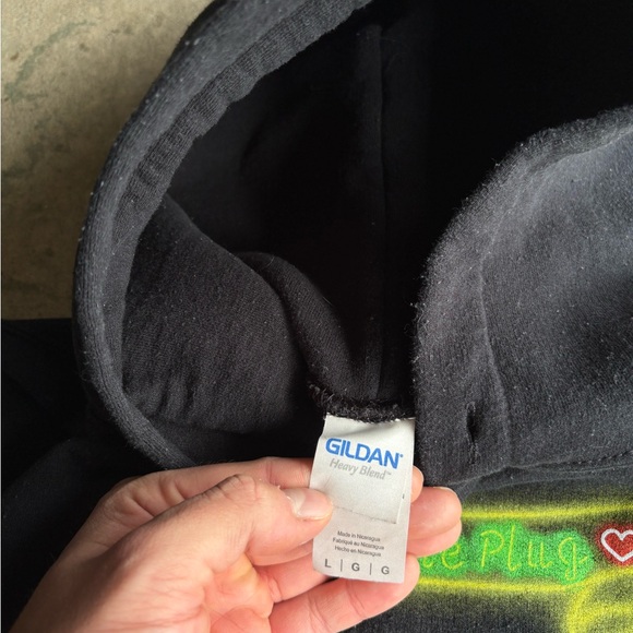 Lena The Plug Boxy Faded Black Neon Hoodie - Picture 6 of 6